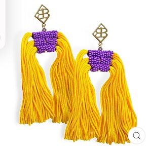 Brianna Cannon Purple/Gold Gameday Earrings. NEW WITH TAGS